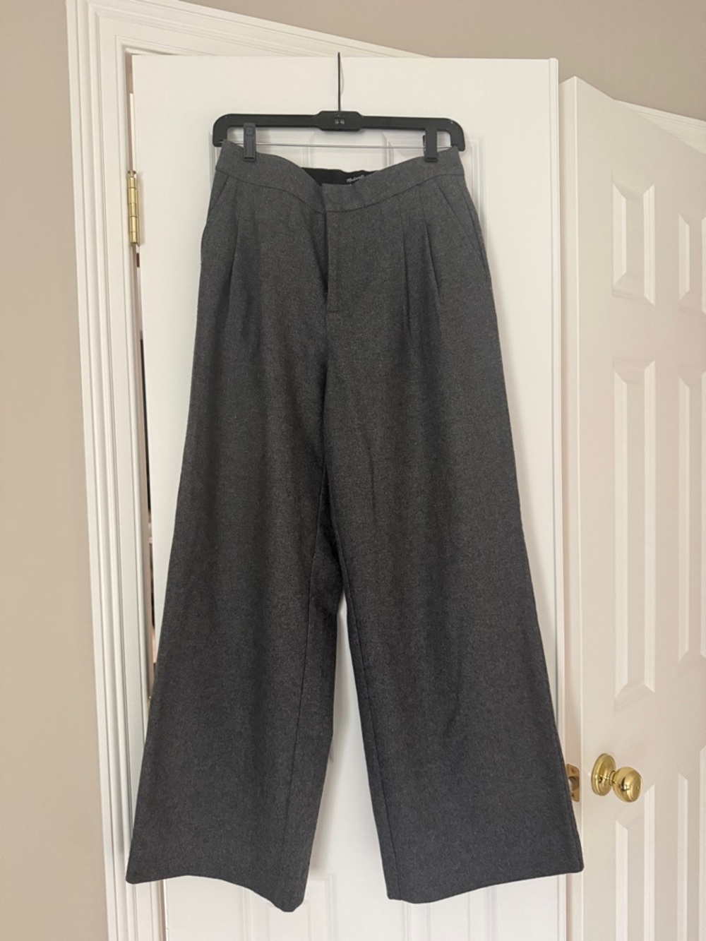 Madewell Wide-Leg Trousers in Charcoal Gray